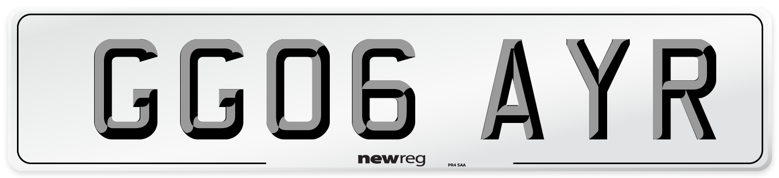 GG06 AYR Number Plate from New Reg